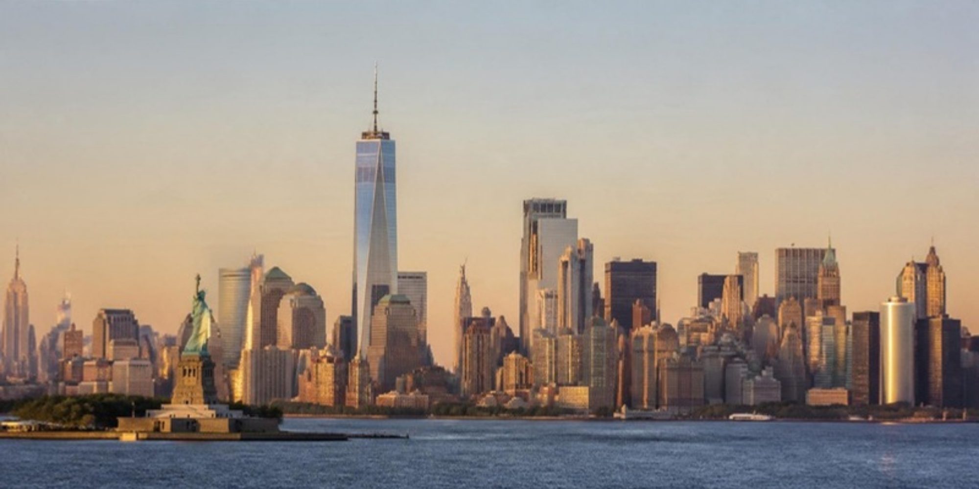 New York City skyline with the Statue of Liberty